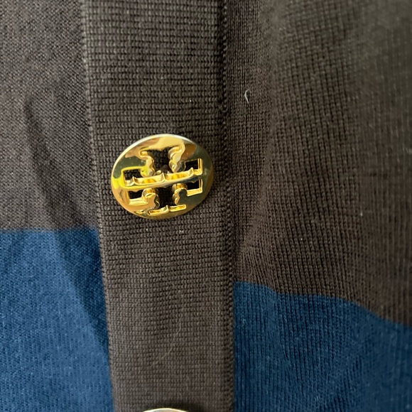 Tory Burch Brown and Navy Wool Cardigan - Picture 3 of 3